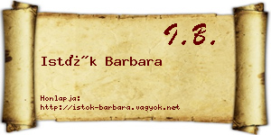 Istók Barbara névjegykártya