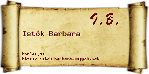 Istók Barbara névjegykártya